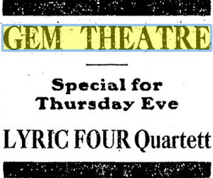 April 1913 Gem Theatre, Muskegon